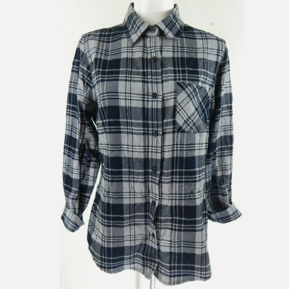 Pendleton Gray Flannel Plaid Shirt - Picture 1 of 3